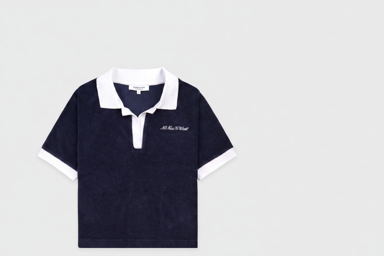 Rivage Terry Polo  - Navy/White