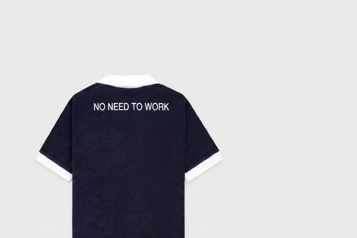 Rivage Terry Polo  - Navy/White